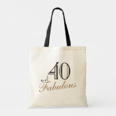 Tote Bag 40 et fabuleux Élégant script noir Anniversaire (Dos)