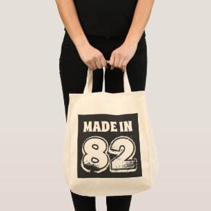Tote Bag 40e anniversaire Fabriqué en 82 Typographie Noir