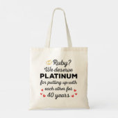 Tote Bag 40ème anniversaire du Mariage I - Ruby Funny Coupl (Dos)