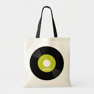 Tote Bag 45s Fourre-tout record (chaux) PERSONNALISABLE