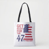 Tote Bag 47e Président, Drapeau américain de Trump (Devant)