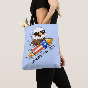 Tote Bag 4 juillet, 250 ans Aigle sur pétard