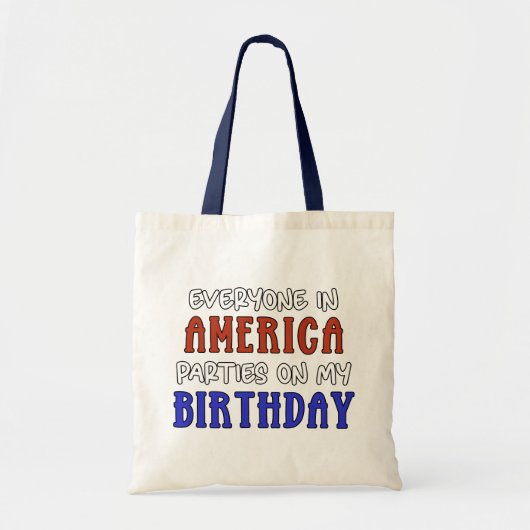 Tote Bag 4 juillet Anniversaire drôle (Devant)