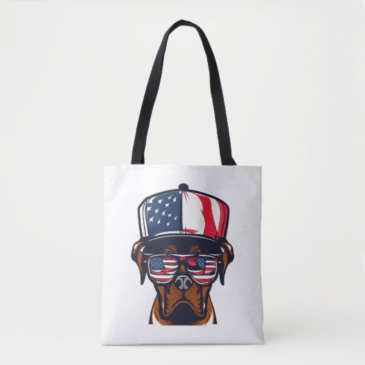 Tote Bag 4 juillet de chien de boxe (Devant)