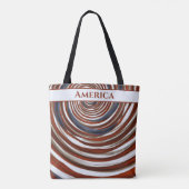 Tote Bag 4 juillet Drapeau américain rapiécé Rouge Blanc Bl (Dos)