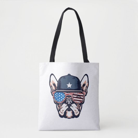 Tote Bag 4 juillet du week-end de French Bulldog (Devant)