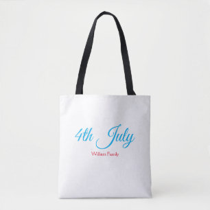 Tote Bag 4 juillet jour d'indépendance ajouter nom texte pe