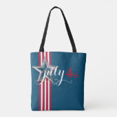 Tote Bag 4 juillet rouge et blanc rayures & étoile (Dos)