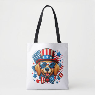 Tote Bag 4 juillet USA chien patriotique Jour de l'Indépend