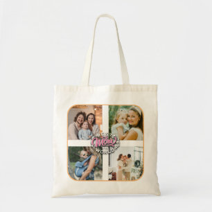 Tote Bag 4 Photo Collage Famille Mémoire Fête des mères