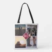 Tote Bag 4 Photo Collage personnalisé Monogramme (Dos)