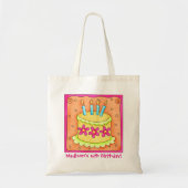 Tote Bag 4e Joyeux Anniversaire Nom du gâteau Personnaliser (Devant)