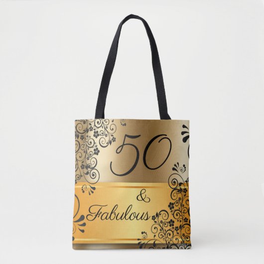 Tote Bag 50 ans et Fabuleux Élégant (Devant)