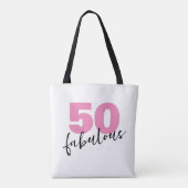 Tote Bag 50 et cadeau fabuleux 50e anniversaire rose (Dos)