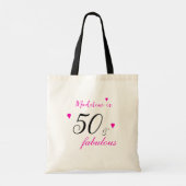 Tote Bag 50 et fabuleuse typographie rose 50e anniversaire (Dos)