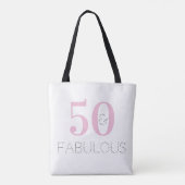 Tote Bag 50 et fabuleuse Typographie rose Anniversaire (Dos)