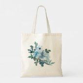 Tote Bag 50 et Fabuleux bleu floral Elégant aquarelle (Dos)