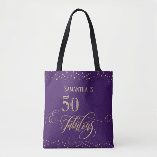 Tote Bag 50 et fabuleux Confetti de Parties scintillant d'o (Devant)