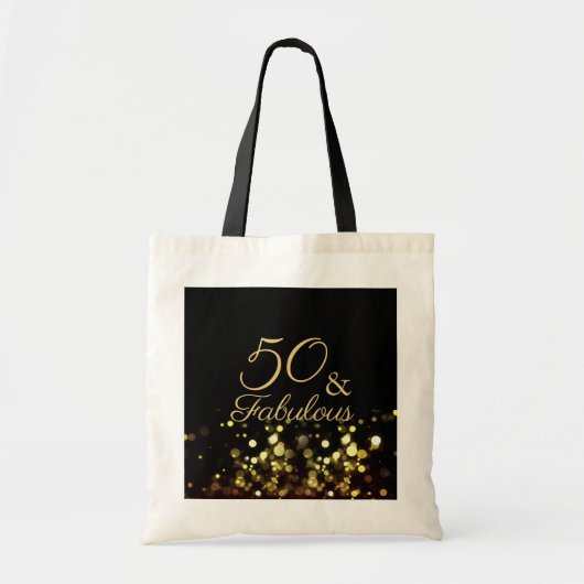 Tote Bag 50 et Fabulous Black and Gold Birthday (Devant)