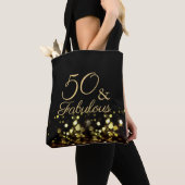 Tote Bag 50 et Fabulous Black and Gold Birthday (De près)