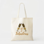Tote Bag 50 et Fabulous Black Faux Gold fête d'anniversaire (Devant)