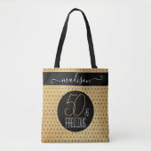 Tote Bag 50 et Fabulous Gold Custom Name Anniversaire fête (Devant)