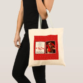 Tote Bag 50 & Fabuleux Nom Photo Rouge 50e anniversaire WH (Devant (produit))