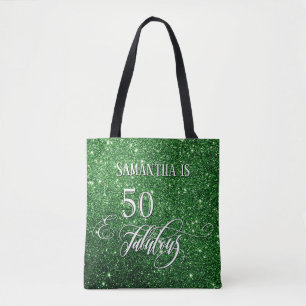 Tote Bag 50 & Fabuleux Script Parkling Deep Green Parties s