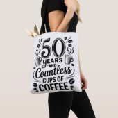 Tote Bag 50 Years and Countless Cups of Coffee  (De près)