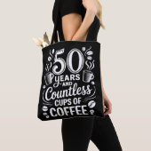 Tote Bag 50 Years and Countless Cups of Coffee  (De près)