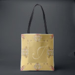 Tote Bag 50e/1er Anniversaire du Mariage d'Ocre d'or<br><div class="desc">Vous cherchez le bon sac fourre-tout 50e ou 1er anniversaire de mariage? Alors peut-être qu'une belle couleur ocre dorée,  une répétition ornée et un graphisme en pierres précieuses sera juste ce qu'il faut leur donner LES DEUX!</div>