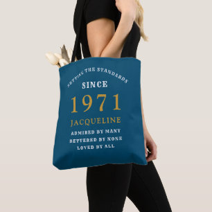 Tote Bag 50e anniversaire 1971 Blue Gold pour sa personnali