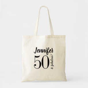 Tote Bag 50e anniversaire 50 and Fabulous Script Typografy