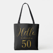 Tote Bag 50e Anniversaire Black Gold fête d'anniversaire Fa (Dos)
