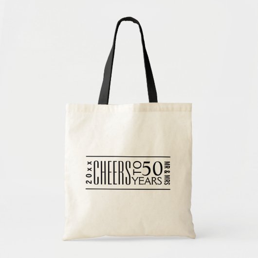Tote Bag 50e anniversaire de Mariage ou toute année cadeau (Devant)