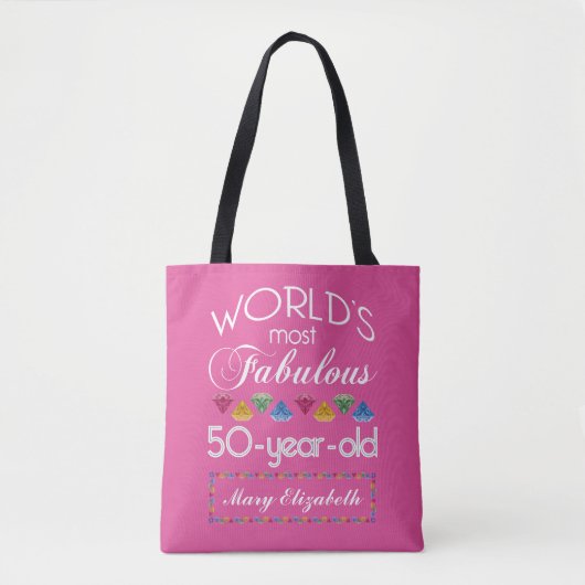 Tote Bag 50e anniversaire Gemmes les plus fabuleuses Raspbe (Devant)