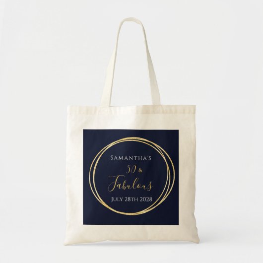 Tote Bag 50e anniversaire Marine Gold Anniversaire de fête (Devant)