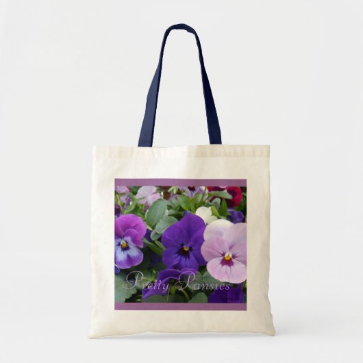 Tote Bag 5 pensées pourpres de bleu de lavande (Devant)