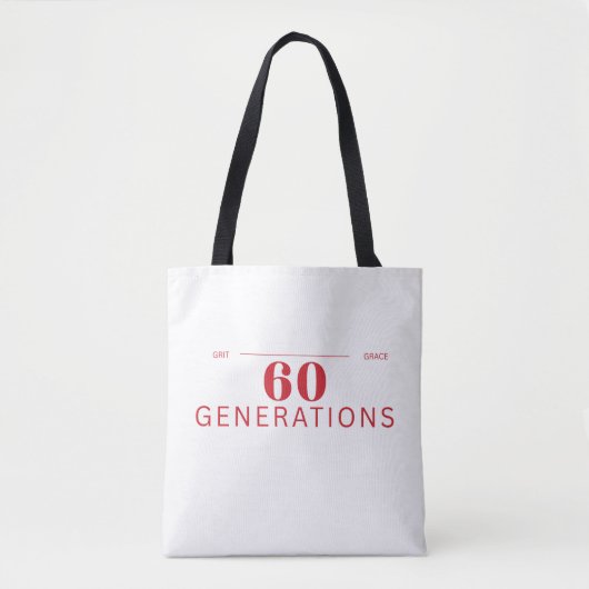 Tote Bag 60 générations de détermination et de grâce (Devant)