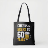 Tote Bag 60e anniversaire Cheers & Bières à 60 ans (Devant)