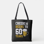 Tote Bag 60e anniversaire Cheers & Bières à 60 ans (Dos)