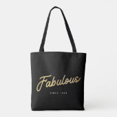 Tote Bag 60e anniversaire moderne Simple Soixante Fabuleux  (Dos)