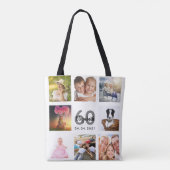 Tote Bag 60e anniversaire sur mesure photo collage femme bl (Dos)