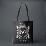 Tote Bag 60ème jour de l'anniversary<br><div class="desc">A romantic design to celebrate your 60th year of marriage. If you would like any help customizing this design please contact me, their an ask this designer button, just below this text. This sixtieth, 60 ans de wedding anniversary crest has the text diamond as that is the traditional gift for...</div>