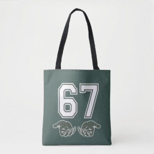 Tote Bag 67 Main Drôle Six Sept Mème Génération Alpha