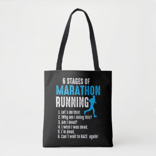Tote Bag 6 étapes de la course de triathlon de course de m