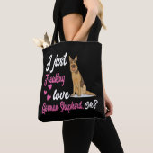 Tote Bag 6 J'Aime Juste Freaking Amour Berger Allemand OK (De près)