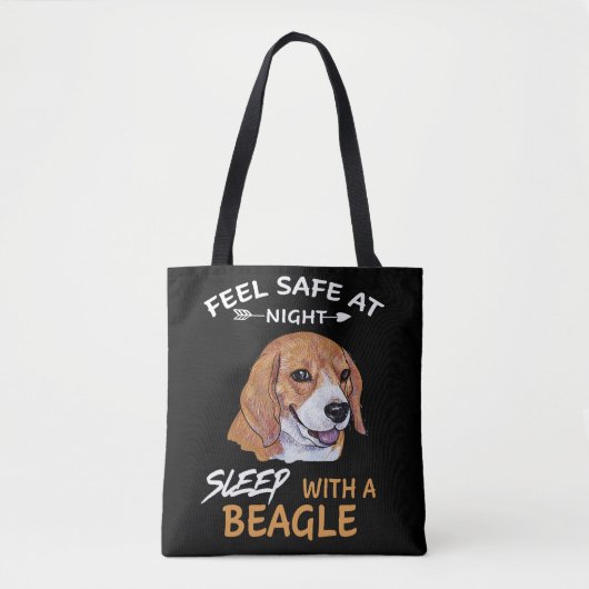 Tote Bag 6 Sentez En Sécurité La Nuit Dormir Avec Un Beagle (Devant)