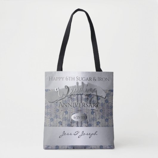 Tote Bag 6e anniversaire Mariage sucre et ferTote (Devant)