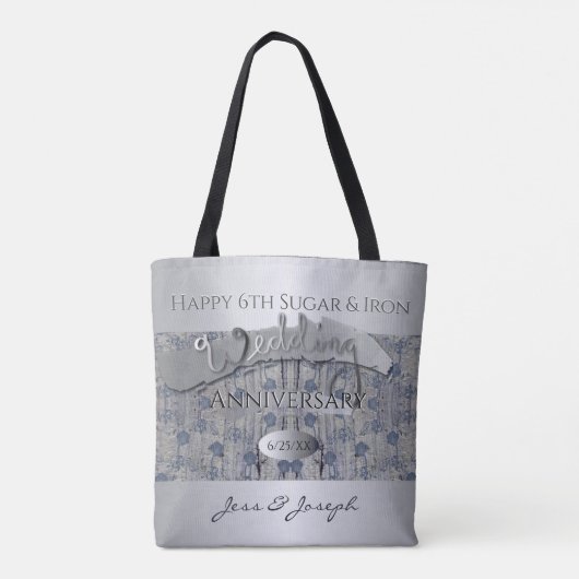 Tote Bag 6e anniversaire Mariage sucre et ferTote (Dos)